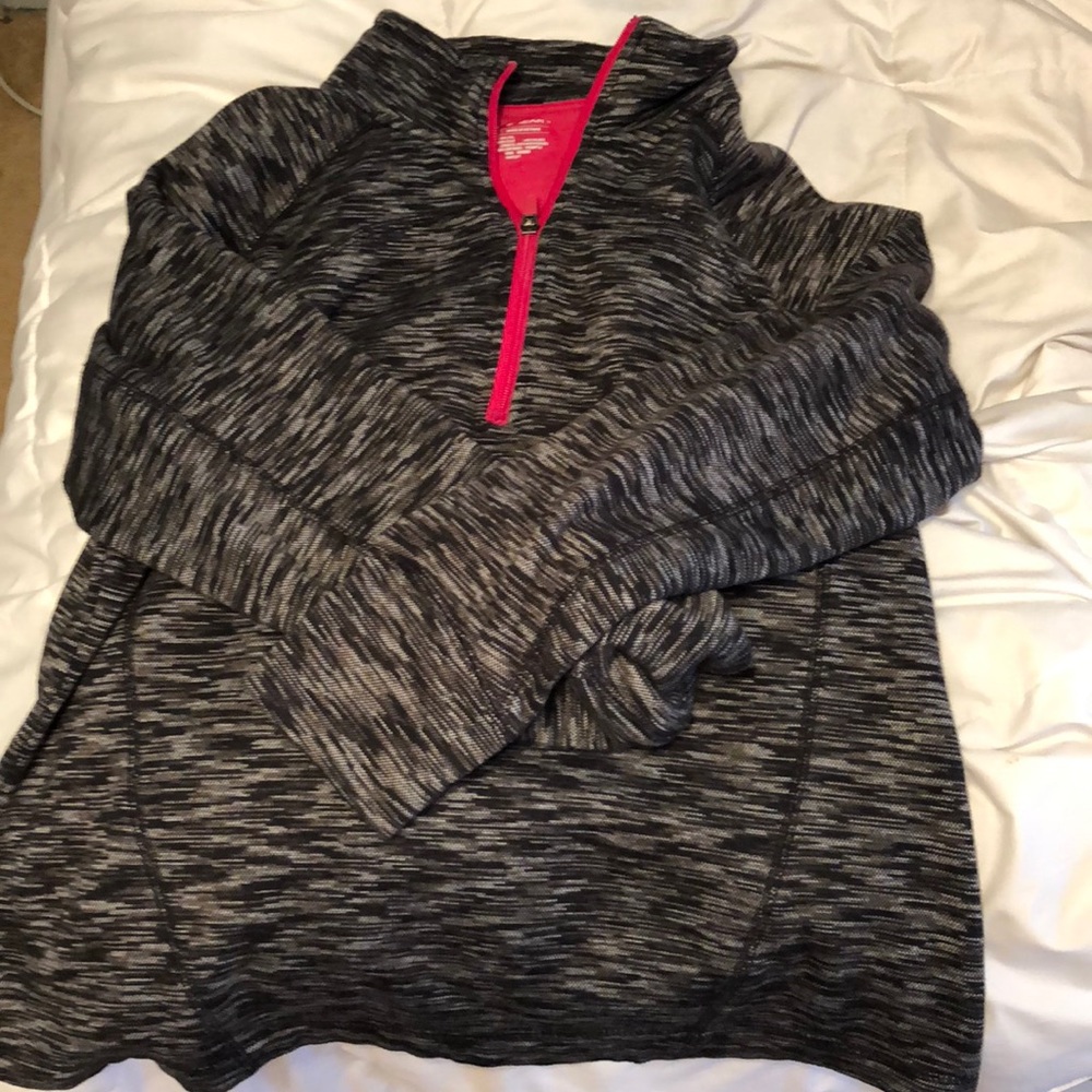 Black and grey quarter zip